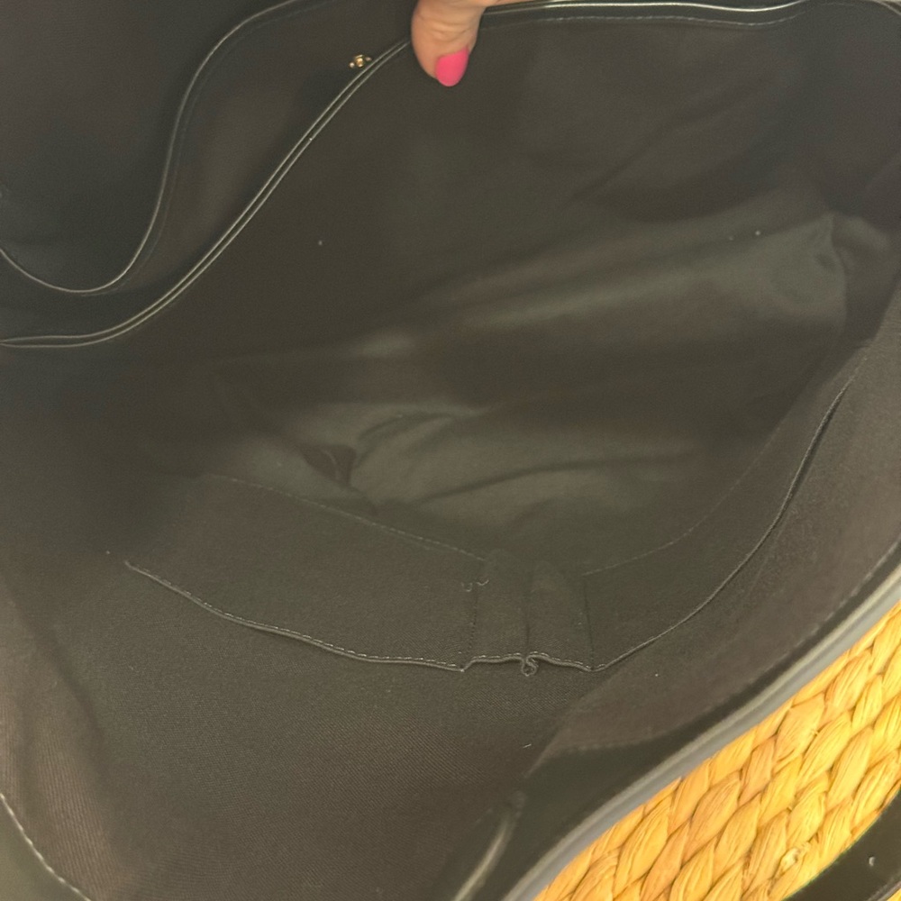 WANT Les Essentiels Cambria XL Genuine Leather Bucket Bag Navy & Black, NWOT - Picture 13 of 14